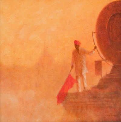 Railway Flag Man, Agra by Lincoln Seligman